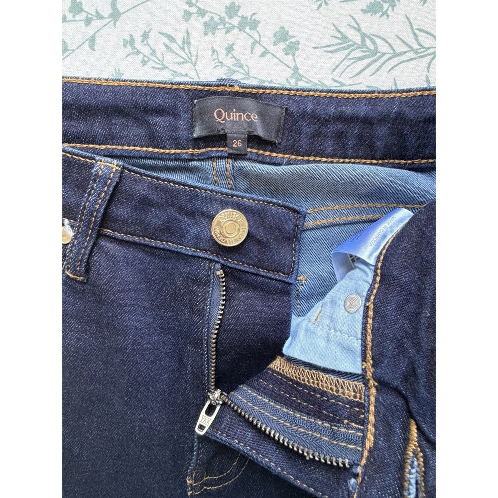 Quince Women's Size 26 Dark Wash Skinny Jeans Organic Cotton Stretch Denim - Picture 8 of 12